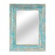 Espejo vintage marco tallado celeste - Imagen 1
