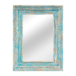 Espejo vintage marco tallado celeste