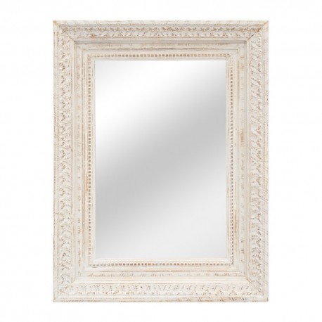 Espejo marco tallado blanco
