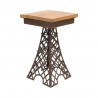 Mesa auxiliar Eiffel de madera y metal