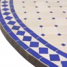 Mesa mosaico 120cm blanco-azul