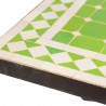 Mesa mosaico rectangular verde manzana y blanco