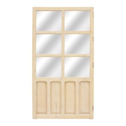 Espejo puerta antigua madera acabado crema