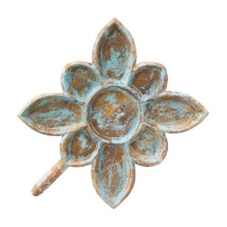 Bandeja flor de madera azul