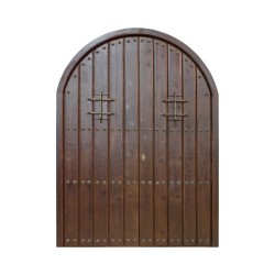 Puerta madera modelo Medieval de 2 hojas