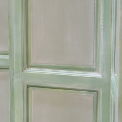 Biombo puerta verde y gris