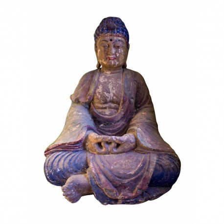 Buda sentado madera