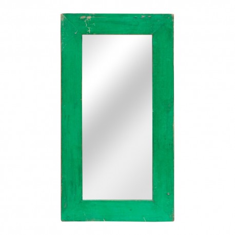 Espejo de madera verde