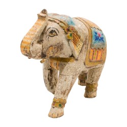 Figura elefante madera blanco