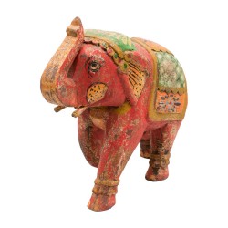 Figura elefante madera rojo