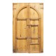 Puerta antigua madera teca medio punto - Imagen 1