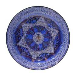 Fuente cerámica azul