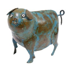 Cerdo chapa mini azul