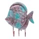 Perchero de pared metálico pez morado y azul - Imagen 1