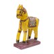 Figura de caballo de madera amarilla - Imagen 1