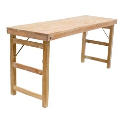 Mesa plegable madera pátina blanca