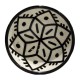 Cuenco cerámica 10cm blanco y negro diseño flor 12 pétalos - Imagen 1