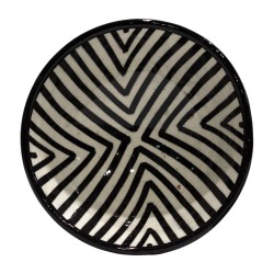 Cuenco cerámica 10cm blanco y negro rayas triangulo