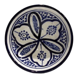 Cuenco cerámica esmaltado 10cm pintado en azul