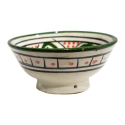 Cuenco cerámica 10cm verde oliva y naranja