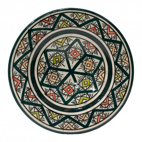 Plato cerámica 18 cm multicolor estrella 6 puntas.