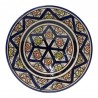 Plato cerámica 18 cm multicolor estrella 6 puntas azul.