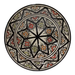 Plato cerámica 18 cm multicolor estrella ocho puntas.