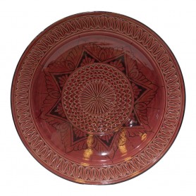 Plato cerámica 35cm floral grabado