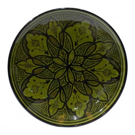 Plato cerámica 35cm tonos verdes.