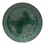 Plato cerámica 41cm floral grabado en verde azulado - Imagen 4