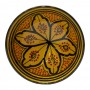 Cuenco cerámica 15cm en mostaza y negro flor