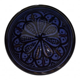 Cuenco cerámica 15cm en azul  y negro