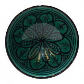 Cuenco cerámica 15cm en verde y negro