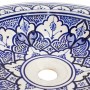 Lavabo rústico cerámica decorado encaje azul y blanco - Imagen 3