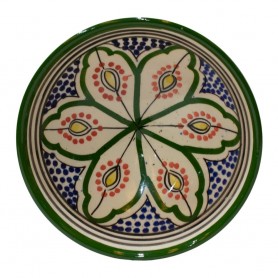 Cuenco cerámica 15cm verde y blanco