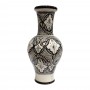 Jarrón cerámica dibujo negro artesanal - Imagen 1