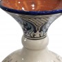 Jarrón cerámica dibujo azul artesanal - Imagen 2