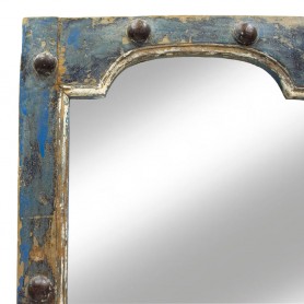 Espejo de pie puerta antigua azul