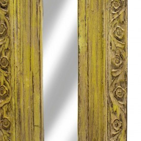 Espejo alargado cuarteron tallado amarillo