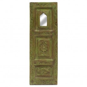 Panel alargado tallado verde con espejo