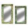 Espejo con marco verde y crema - Imagen 1