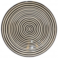 Plato cerámica negro círculos