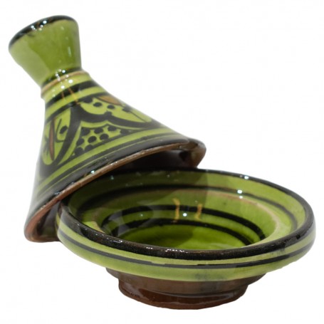 Tajine cerámica árabe verde y negro
