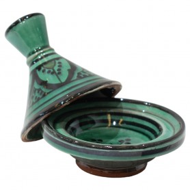 Tajine cerámica árabe turquesa y negro