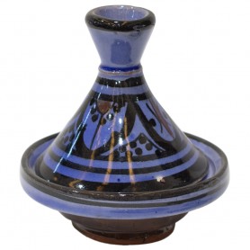 Tajine cerámica árabe azul y negro