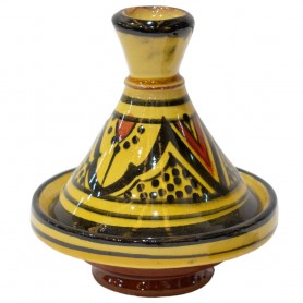 Tajine cerámica árabe amarillo y negro