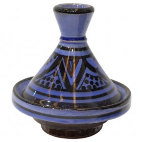 Tajine cerámica árabe azul y negro