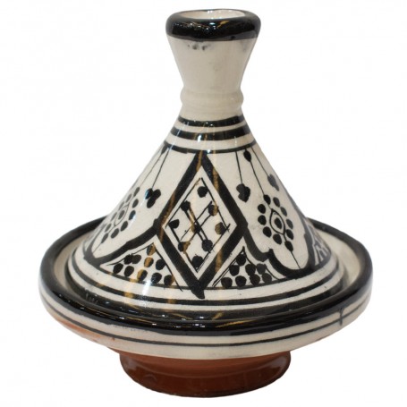 Tajine cerámica árabe decorado negro