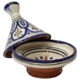 Tajine cerámica árabe decorado azul