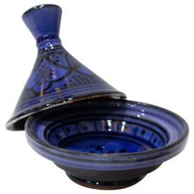 Tajine cerámica árabe azul-negro